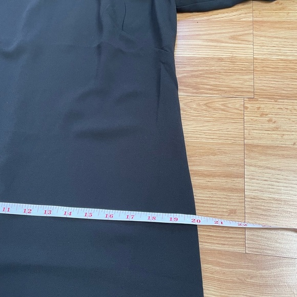 Ann Taylor Loft Womens Black Mesh Polka Dot Ruffle Trim Shift Dress Size 6 NEW - Picture 9 of 9